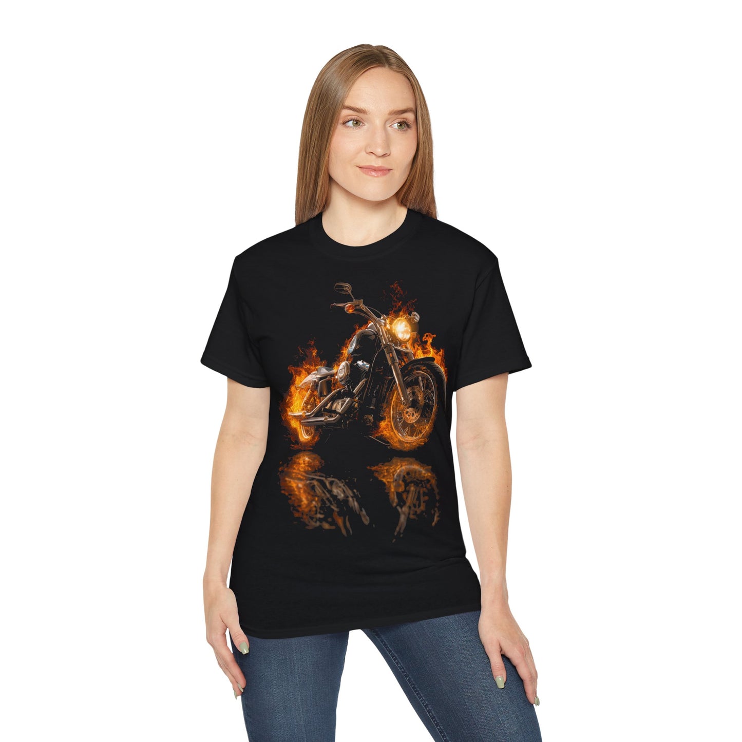 V-Twin Fire - T-Shirt | Hochwertig, 100 % Baumwolle, Weich & Bequem mit Rundhalsausschnitt