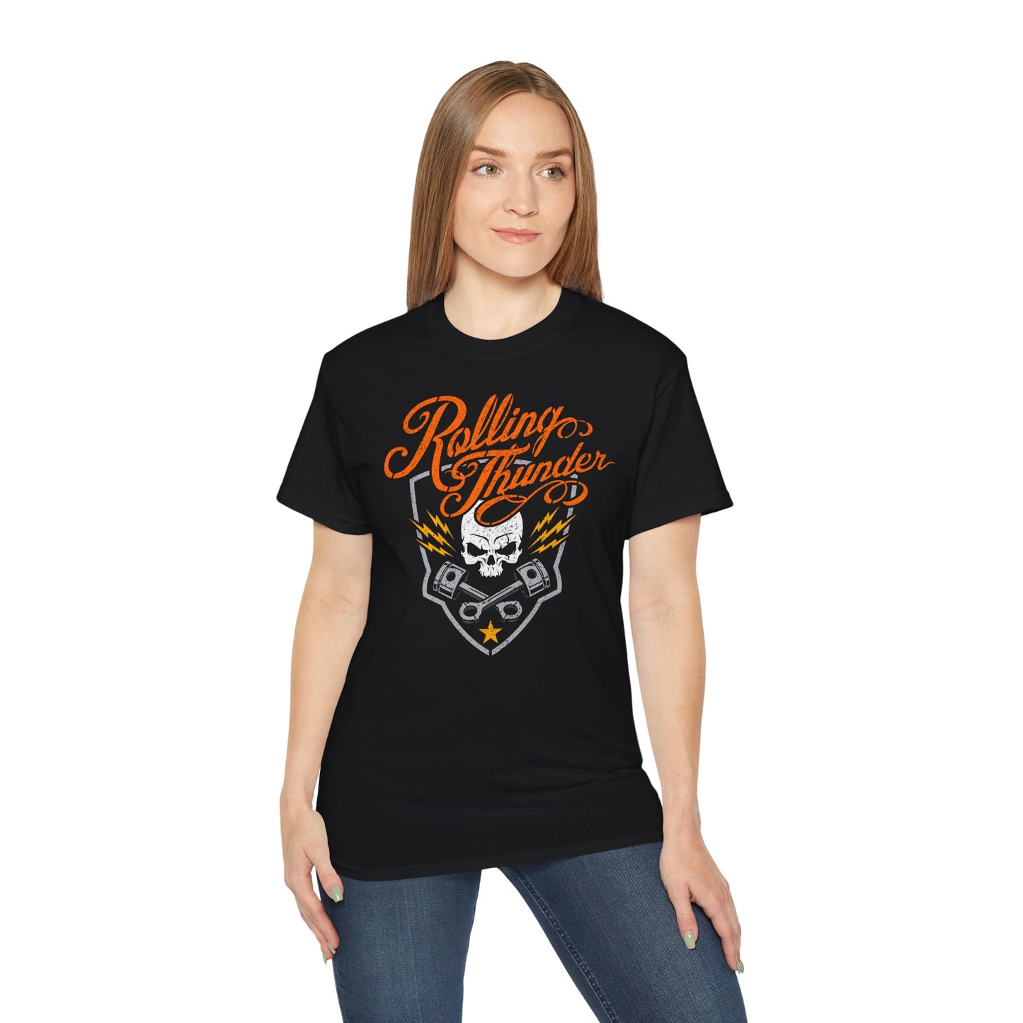 Rolling Thunder - T-Shirt | Hochwertig, 100 % Baumwolle, Weich & Bequem mit Rundhalsausschnitt