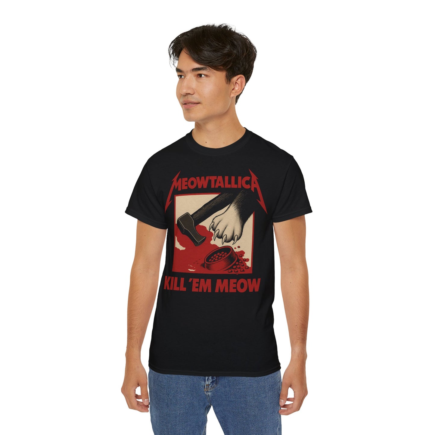 MEOWTALLICA - T-Shirt | Hochwertig, 100 % Baumwolle, Weich & Bequem mit Rundhalsausschnitt