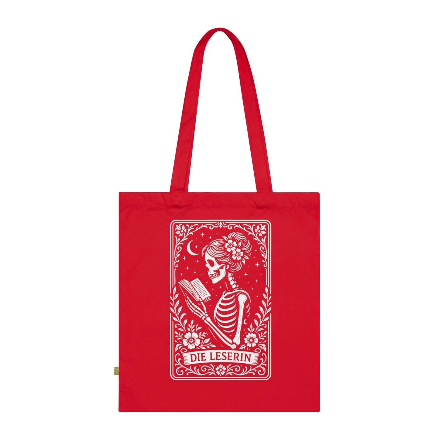 Tarrot der Leserin - Stoffbeutel, Einkaufstasche aus Bio-Baumwolle, umweltfreundliches Geschenk, Stoffbeutel mit Totenkopfmotiv, Tasche im Boho-Stil