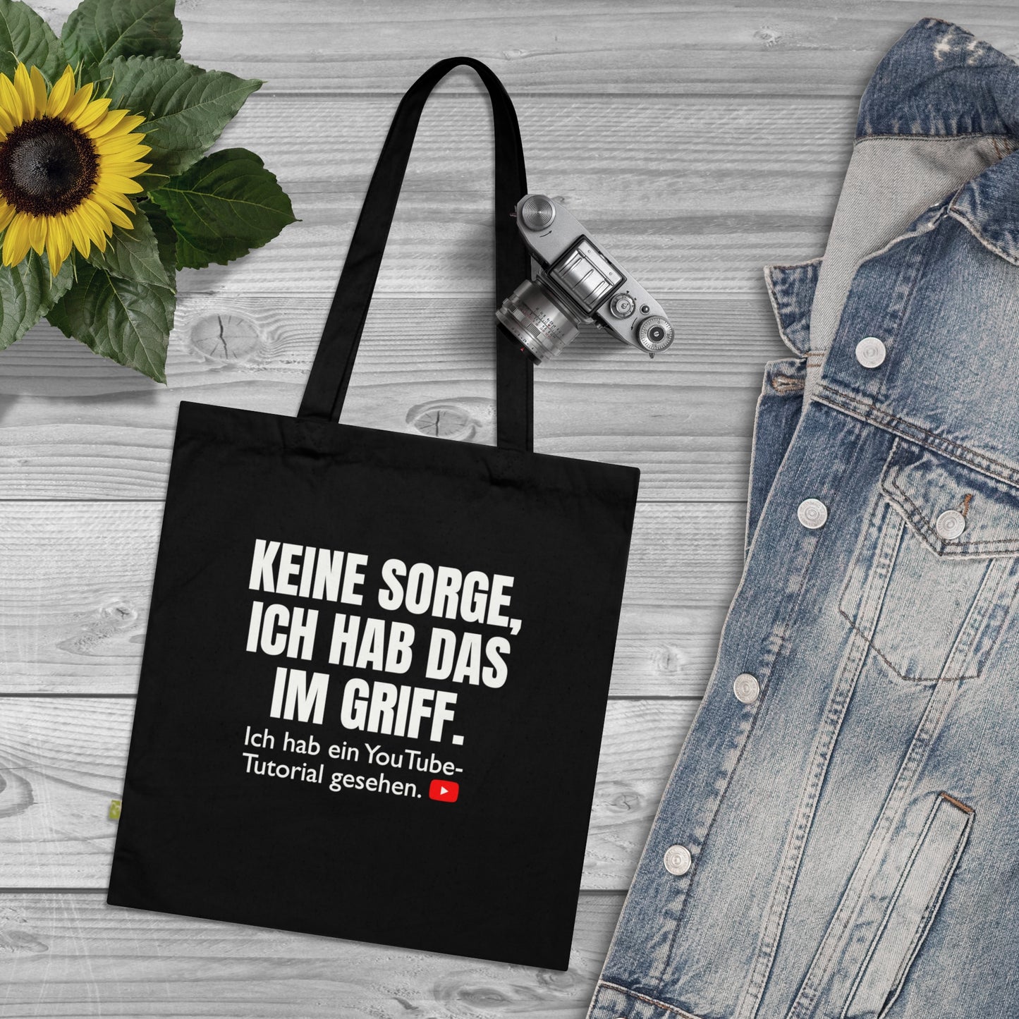 KEINE SORGE ... YouTube Tutorial - Stoffbeutel, Einkaufstasche aus Bio-Baumwolle, umweltfreundliches Geschenk, Stoffbeutel mit Totenkopfmotiv, Tasche im Boho-Stil