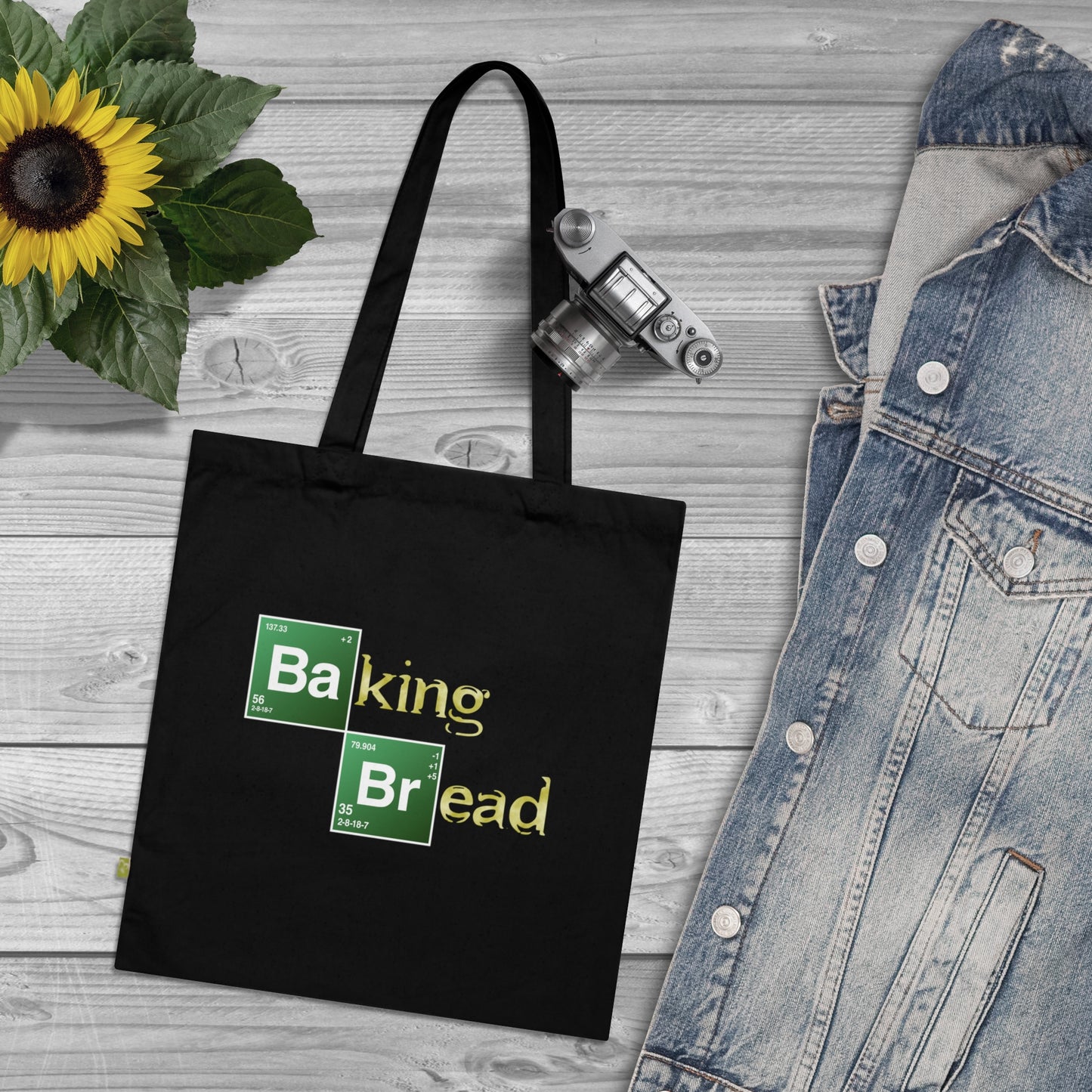 Baking Bread - Stoffbeutel, Einkaufstasche aus Bio-Baumwolle, umweltfreundliches Geschenk, Stoffbeutel mit Totenkopfmotiv, Tasche im Boho-Stil