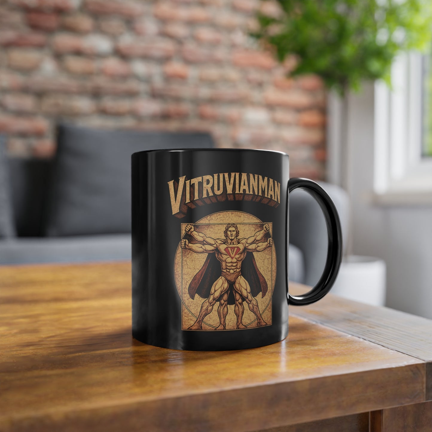 VITRUVIANMAN - Motivational Sip, Gift for Coffee Lovers, Inspirational Mug, Office Mug, Daily Coffee Cup