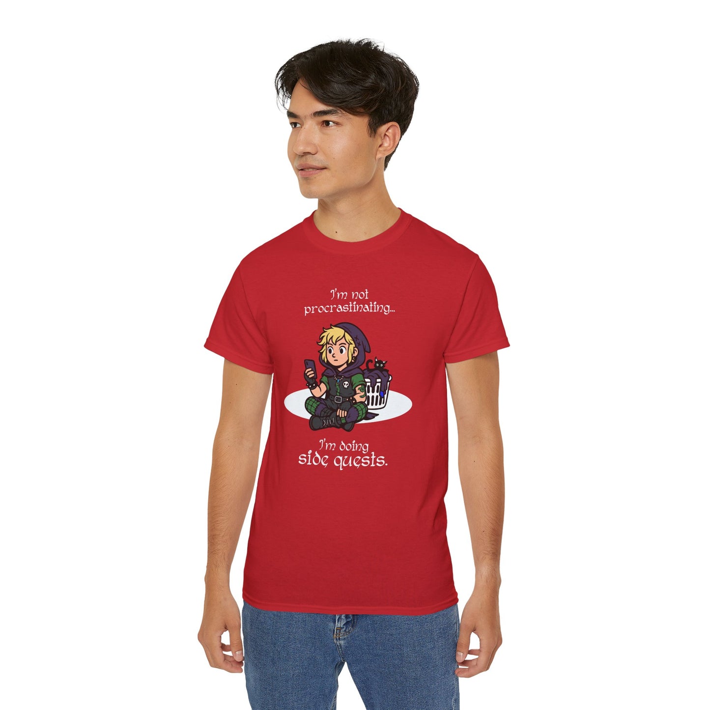 I'm not procrastinating. I'm doing side quests. - T-Shirt | Hochwertig, 100 % Baumwolle, Weich & Bequem mit Rundhalsausschnitt