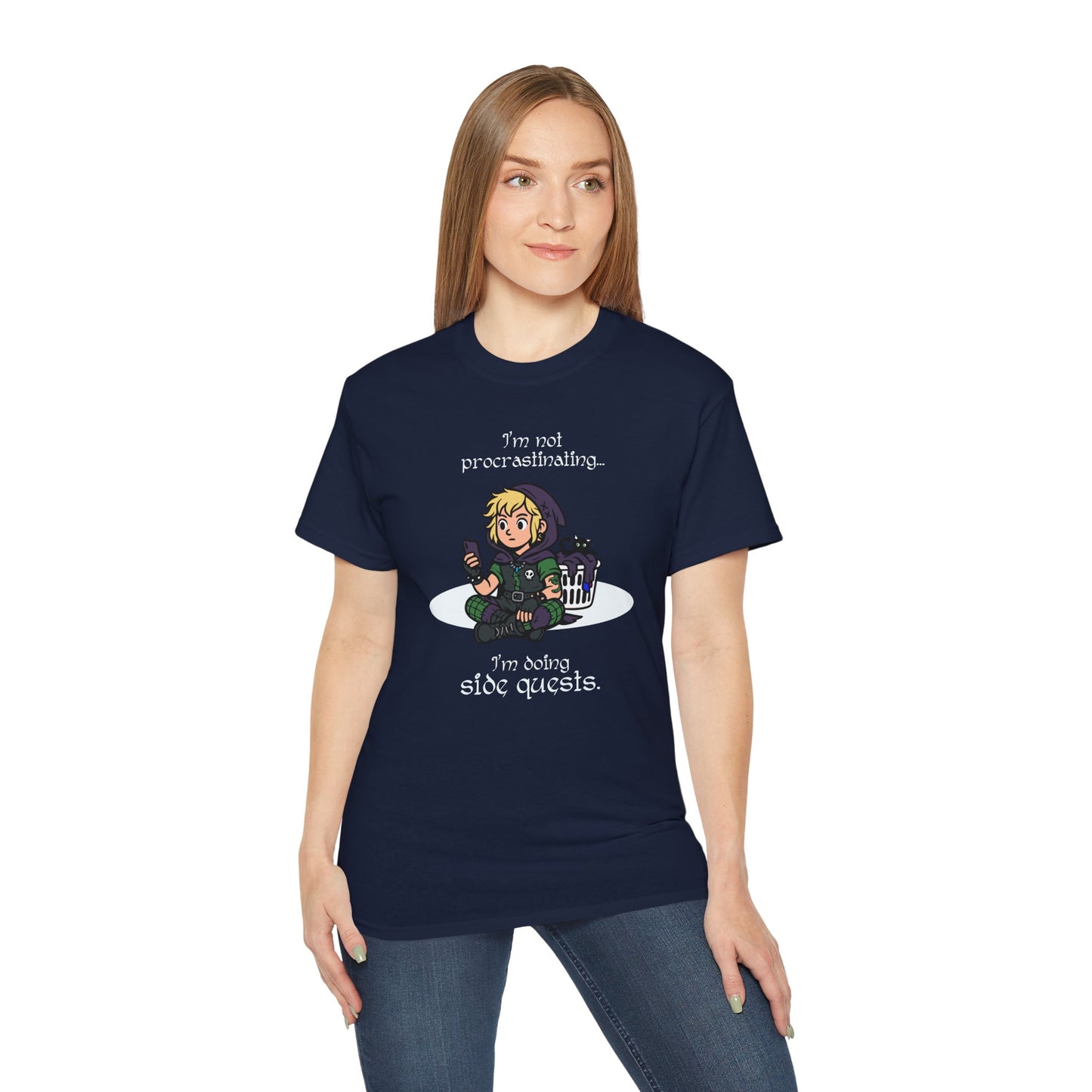 I'm not procrastinating. I'm doing side quests. - T-Shirt | Hochwertig, 100 % Baumwolle, Weich & Bequem mit Rundhalsausschnitt