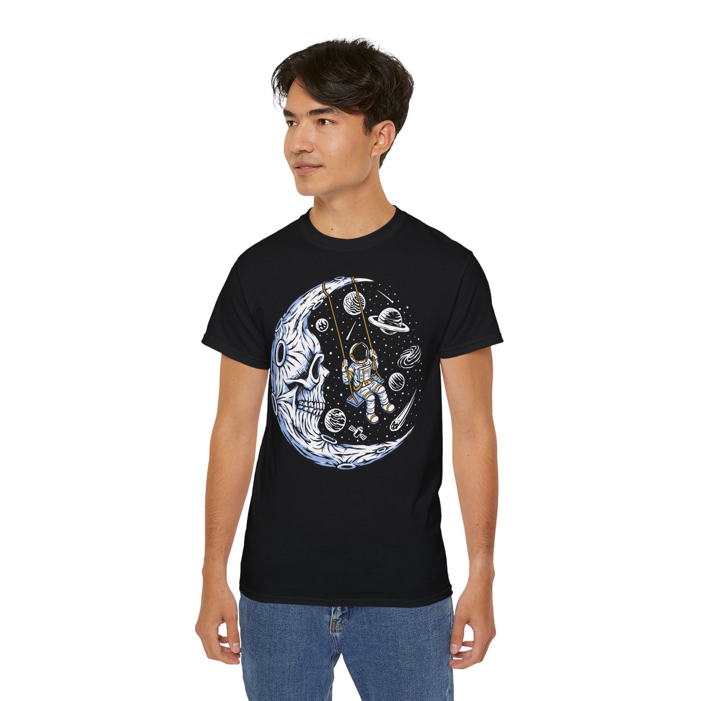 Moon Man - T-Shirt | Hochwertig, 100 % Baumwolle, Weich & Bequem mit Rundhalsausschnitt