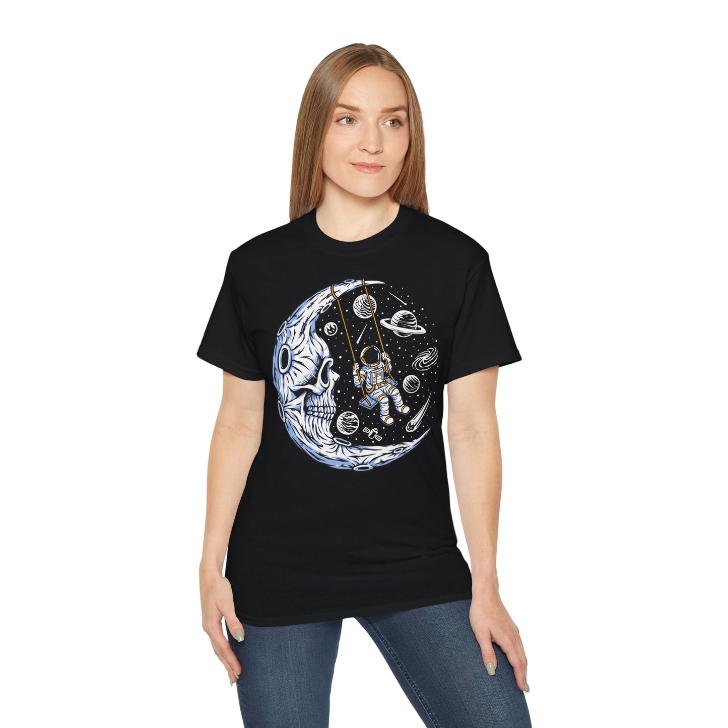 Moon Man - T-Shirt | Hochwertig, 100 % Baumwolle, Weich & Bequem mit Rundhalsausschnitt
