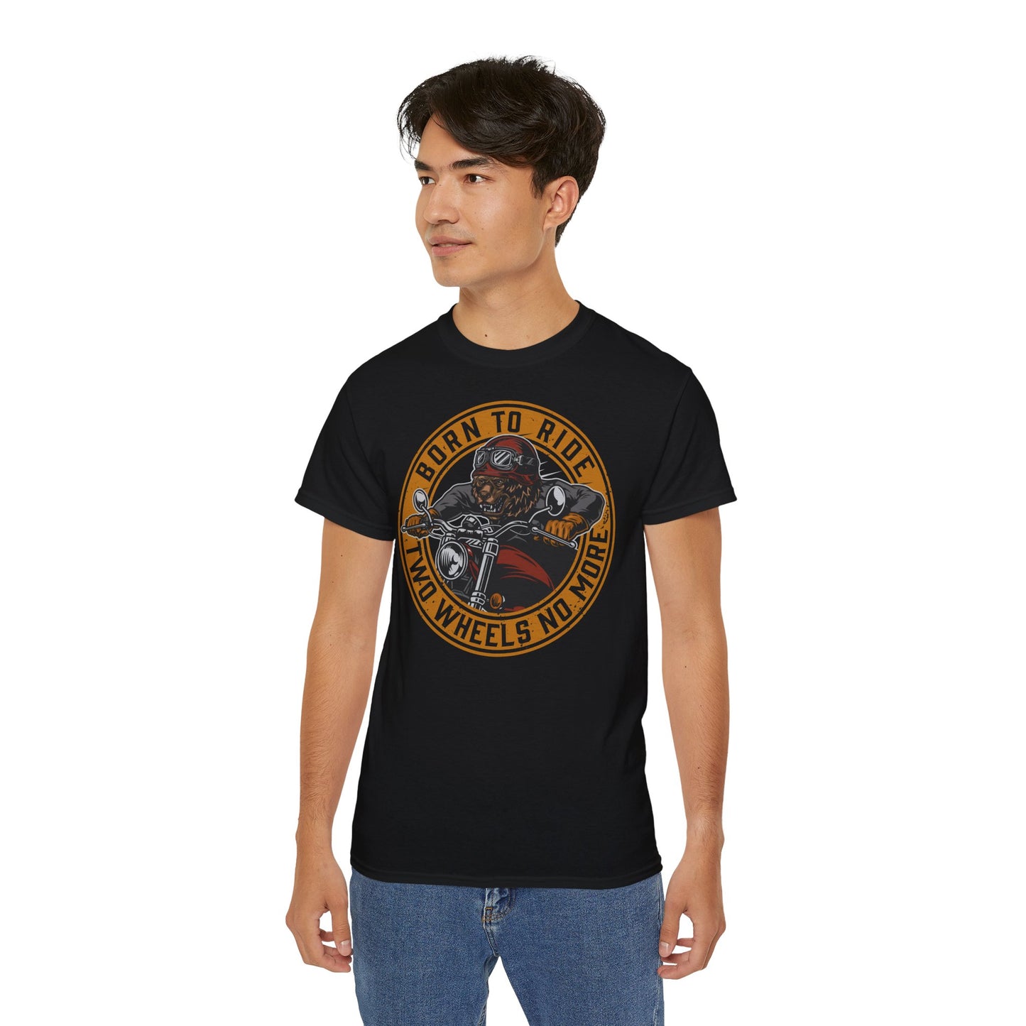 BORN TO RIDE - T-Shirt | Hochwertig, 100 % Baumwolle, Weich & Bequem mit Rundhalsausschnitt