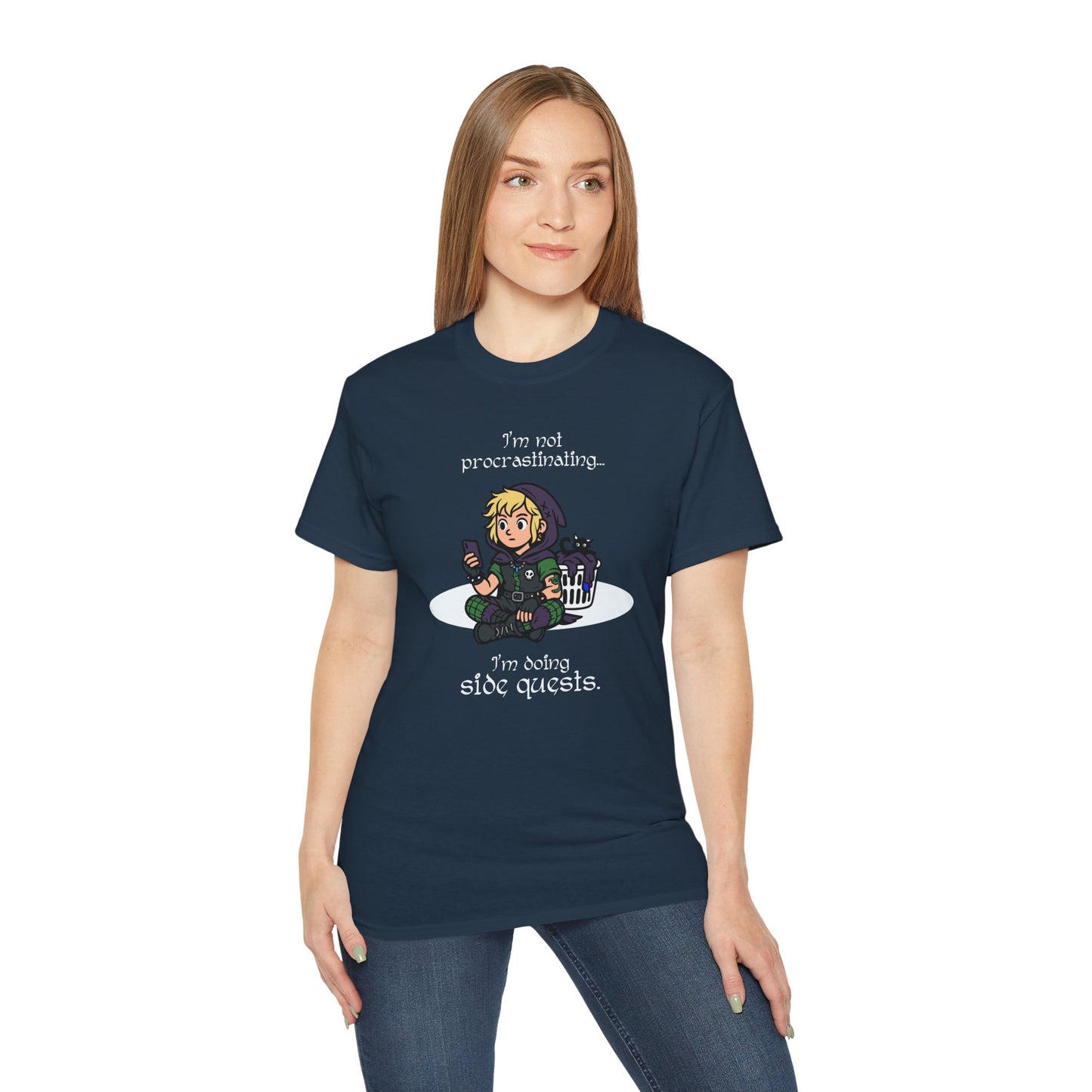 I'm not procrastinating. I'm doing side quests. - T-Shirt | Hochwertig, 100 % Baumwolle, Weich & Bequem mit Rundhalsausschnitt