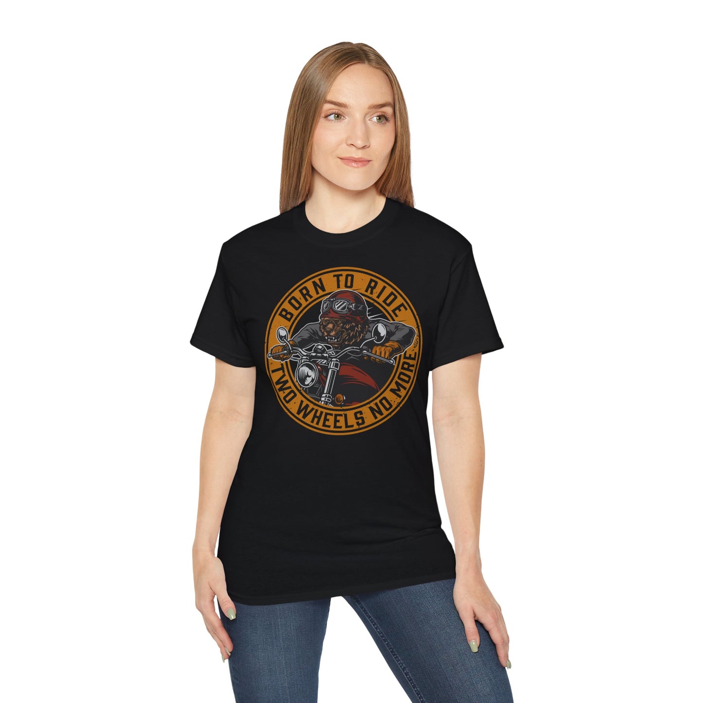 BORN TO RIDE - T-Shirt | Hochwertig, 100 % Baumwolle, Weich & Bequem mit Rundhalsausschnitt