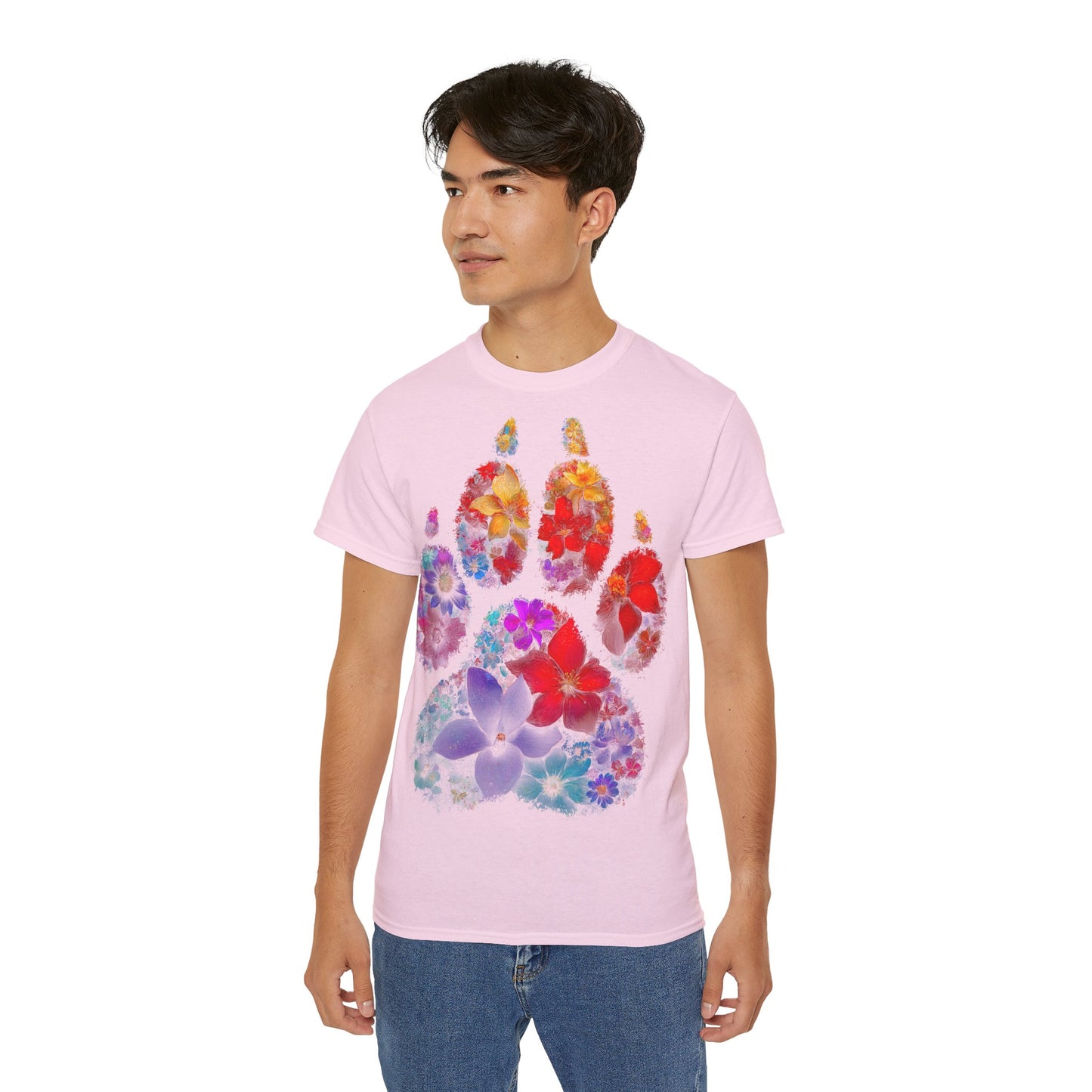 Blumenpfote - T-Shirt | Hochwertig, 100 % Baumwolle, Weich & Bequem mit Rundhalsausschnitt