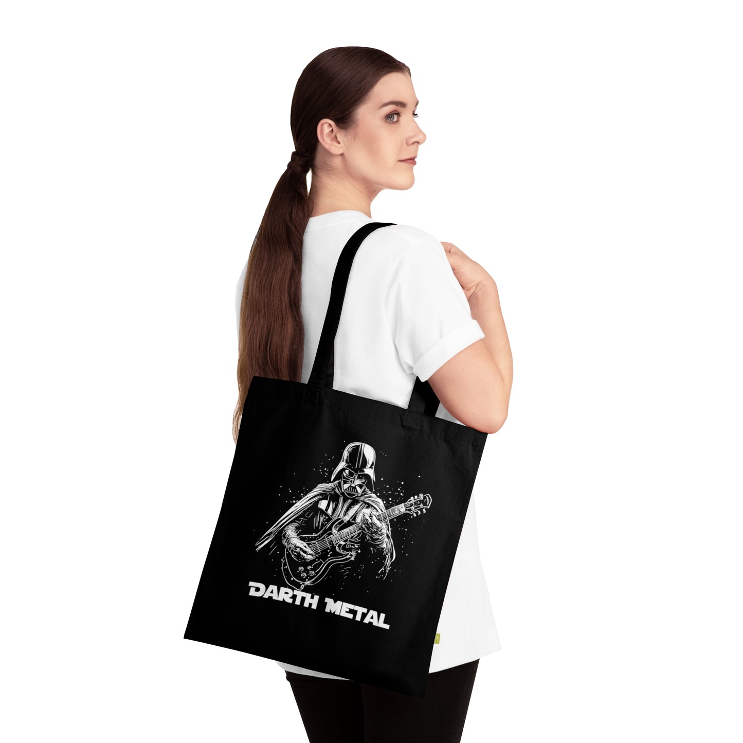 Darth Metal - Stoffbeutel, Einkaufstasche aus Bio-Baumwolle, umweltfreundliches Geschenk, Stoffbeutel mit Totenkopfmotiv, Tasche im Boho-Stil