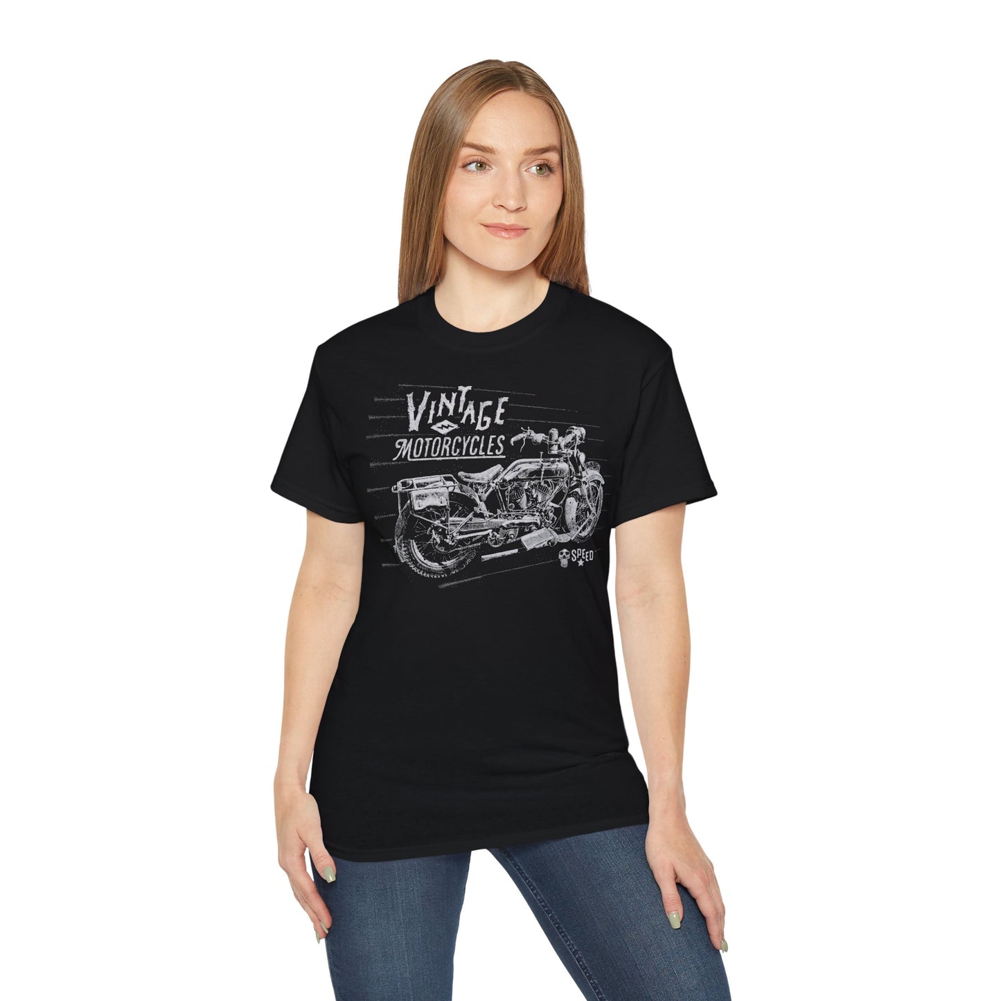 Vintage Motorcycle - T-Shirt | Hochwertig, 100 % Baumwolle, Weich & Bequem mit Rundhalsausschnitt
