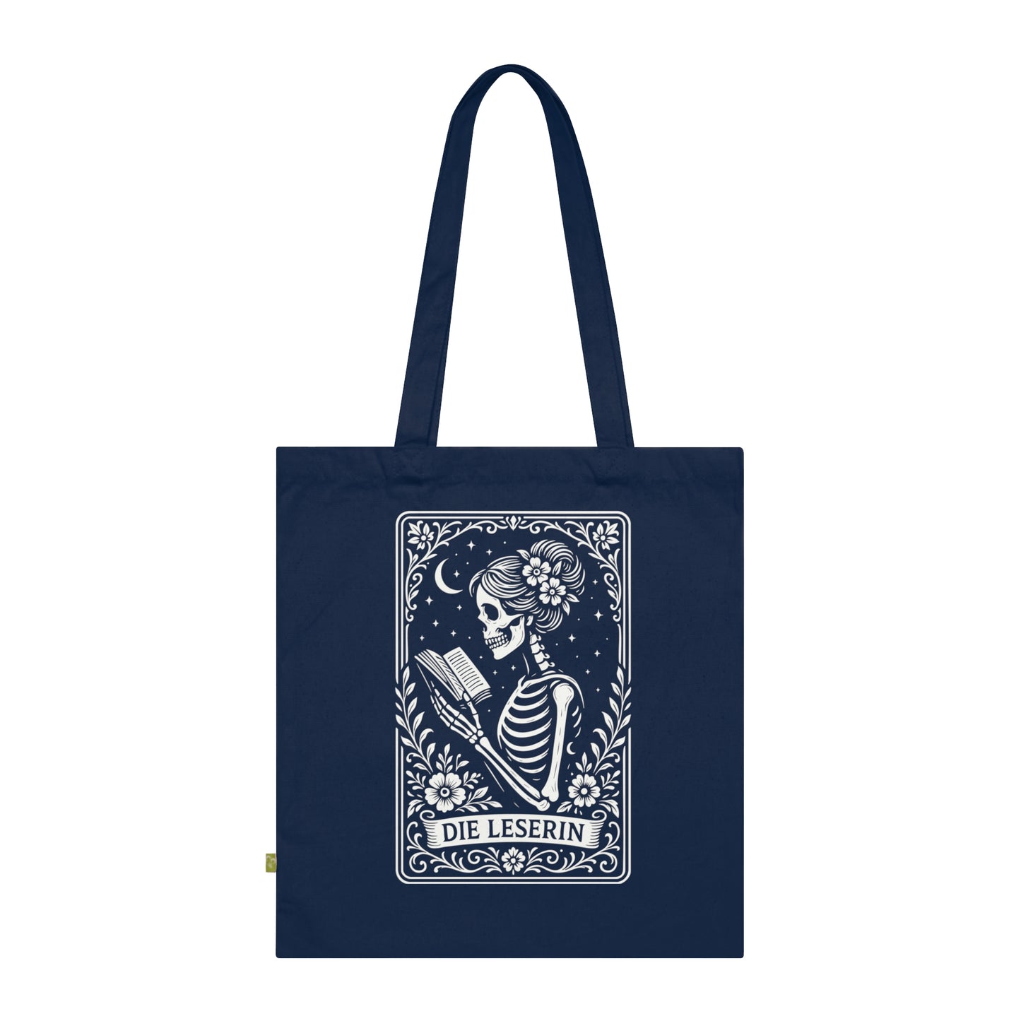 Tarrot der Leserin - Stoffbeutel, Einkaufstasche aus Bio-Baumwolle, umweltfreundliches Geschenk, Stoffbeutel mit Totenkopfmotiv, Tasche im Boho-Stil