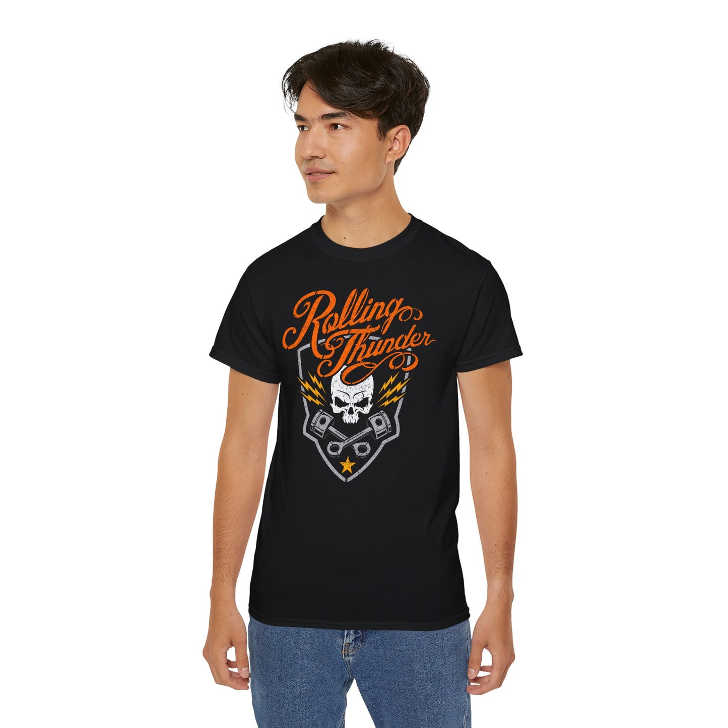 Rolling Thunder - T-Shirt | Hochwertig, 100 % Baumwolle, Weich & Bequem mit Rundhalsausschnitt