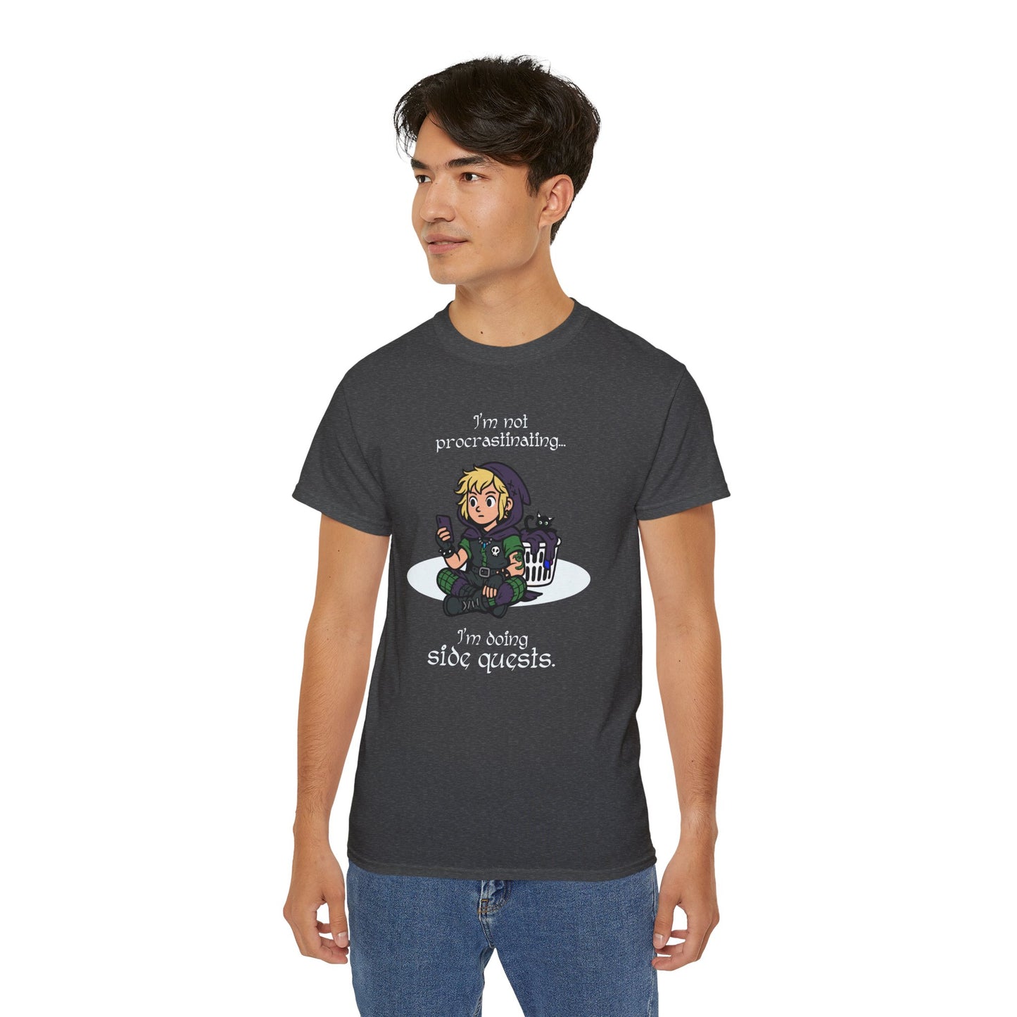 I'm not procrastinating. I'm doing side quests. - T-Shirt | Hochwertig, 100 % Baumwolle, Weich & Bequem mit Rundhalsausschnitt
