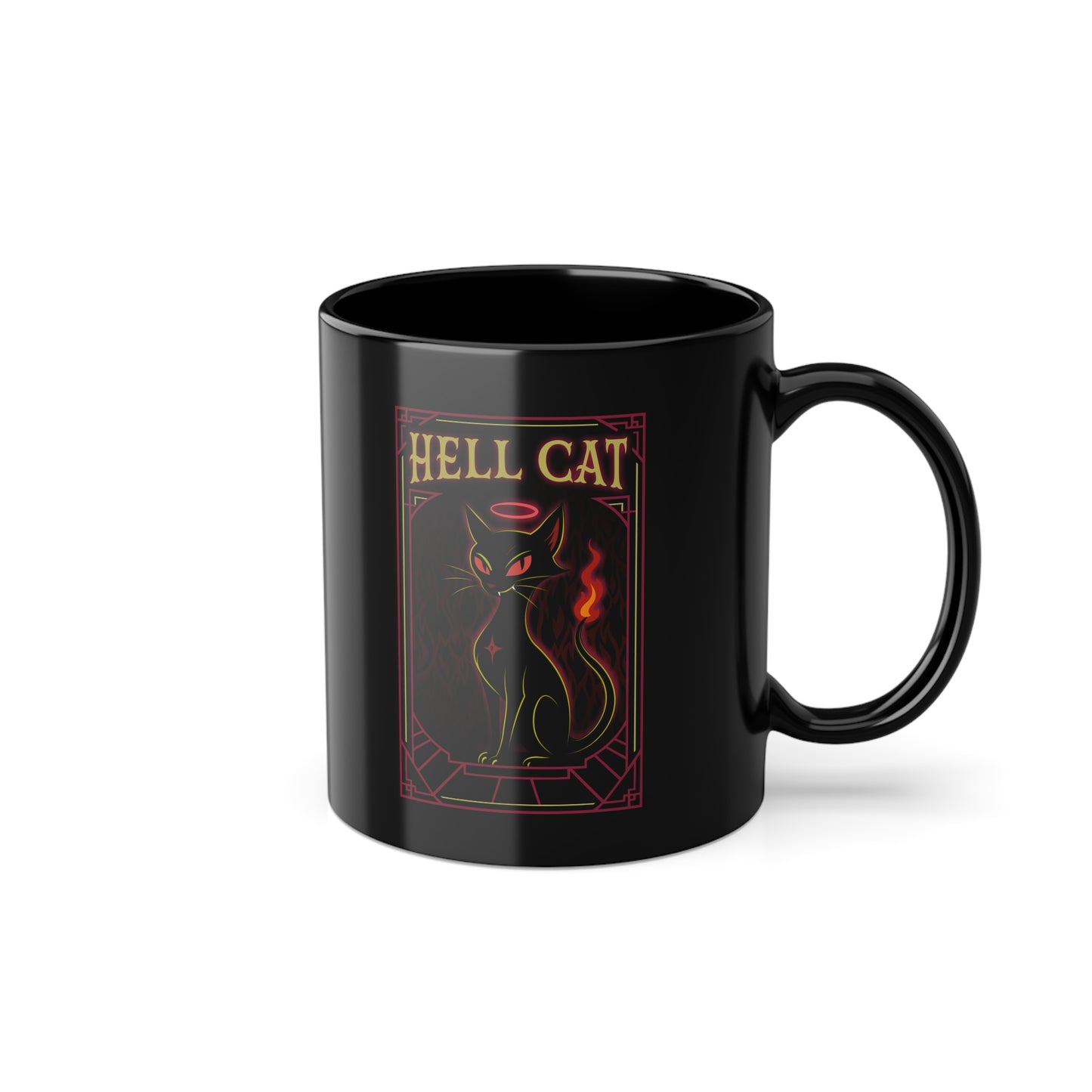 HELL CAT - Motivational Sip, Gift for Coffee Lovers, Inspirational Mug, Office Mug, Daily Coffee Cup