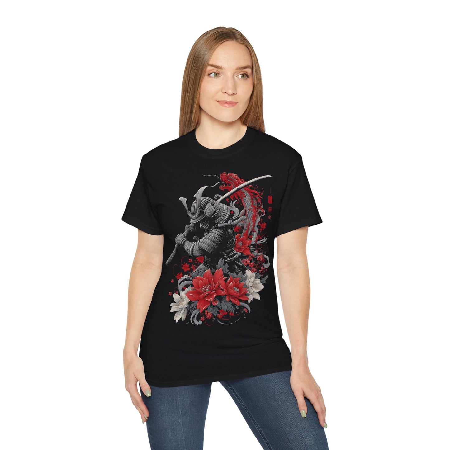 Sakura Samurai - T-Shirt | Hochwertig, 100 % Baumwolle, Weich & Bequem mit Rundhalsausschnitt