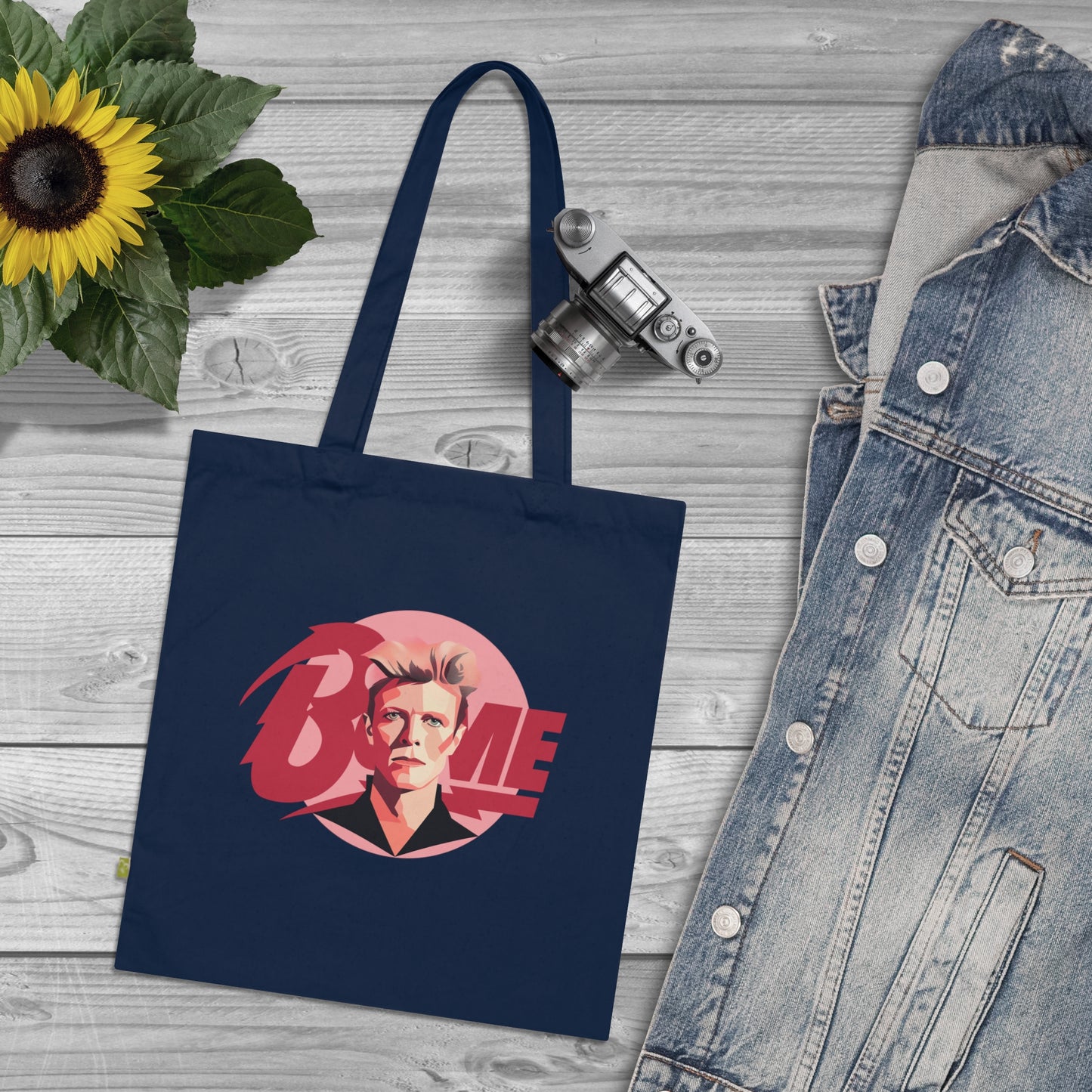 Bowie - Stoffbeutel, Einkaufstasche aus Bio-Baumwolle, umweltfreundliches Geschenk, Stoffbeutel mit Totenkopfmotiv, Tasche im Boho-Stil