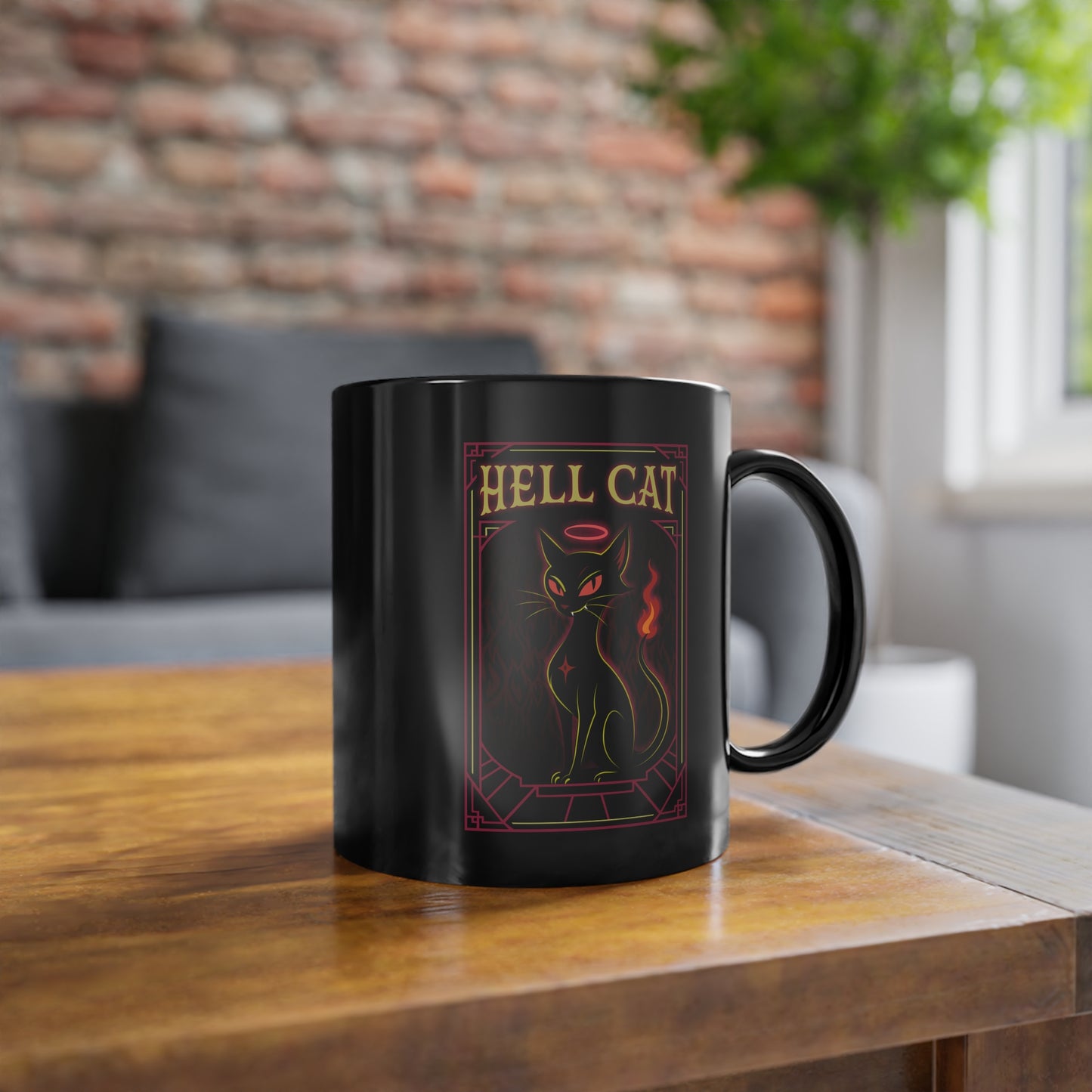 HELL CAT - Motivational Sip, Gift for Coffee Lovers, Inspirational Mug, Office Mug, Daily Coffee Cup