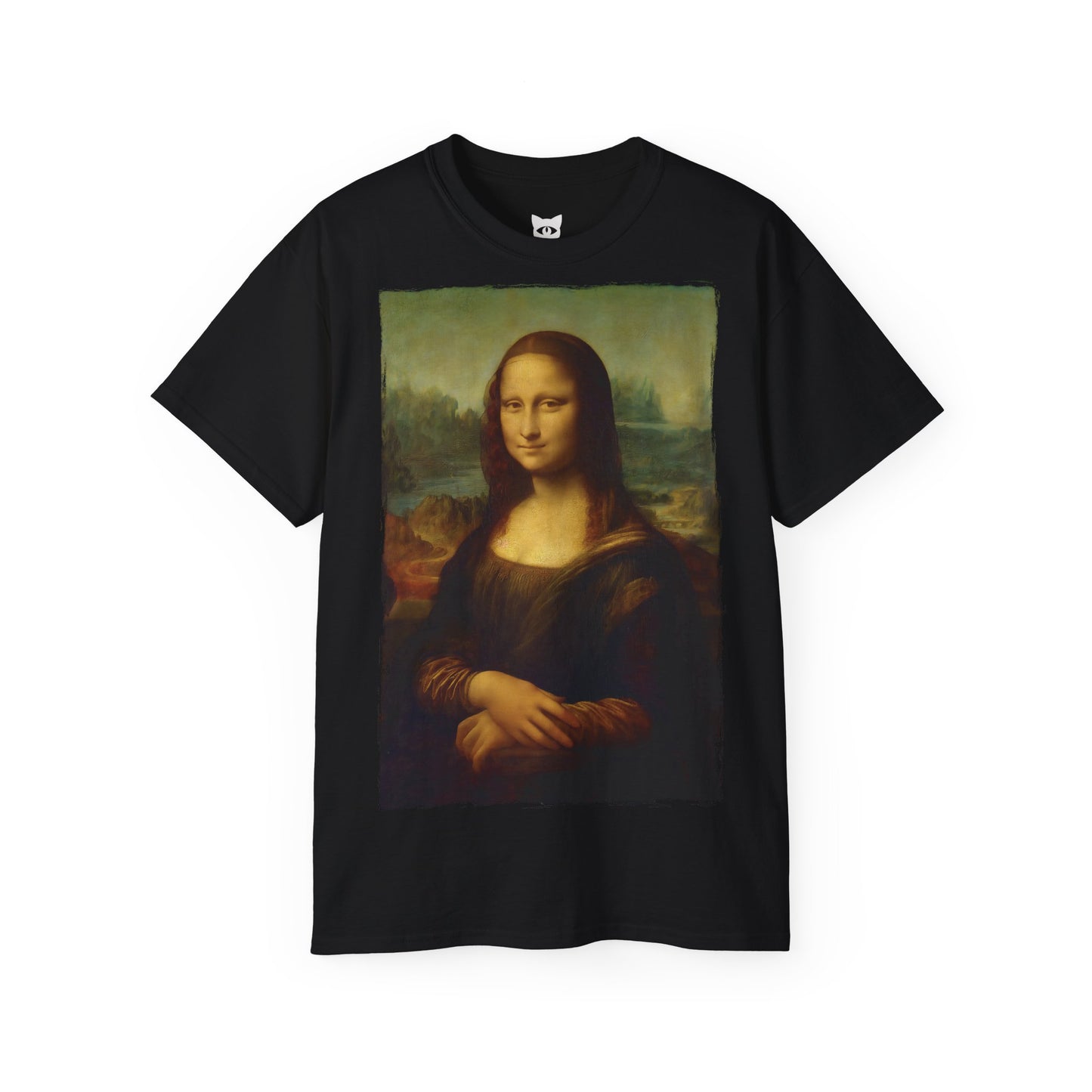 Mona Lisa | 360° Kunst – Meisterwerke in Bewegung | Hochwertig, 100 % Baumwolle, Weich & Bequem mit Rundhalsausschnitt