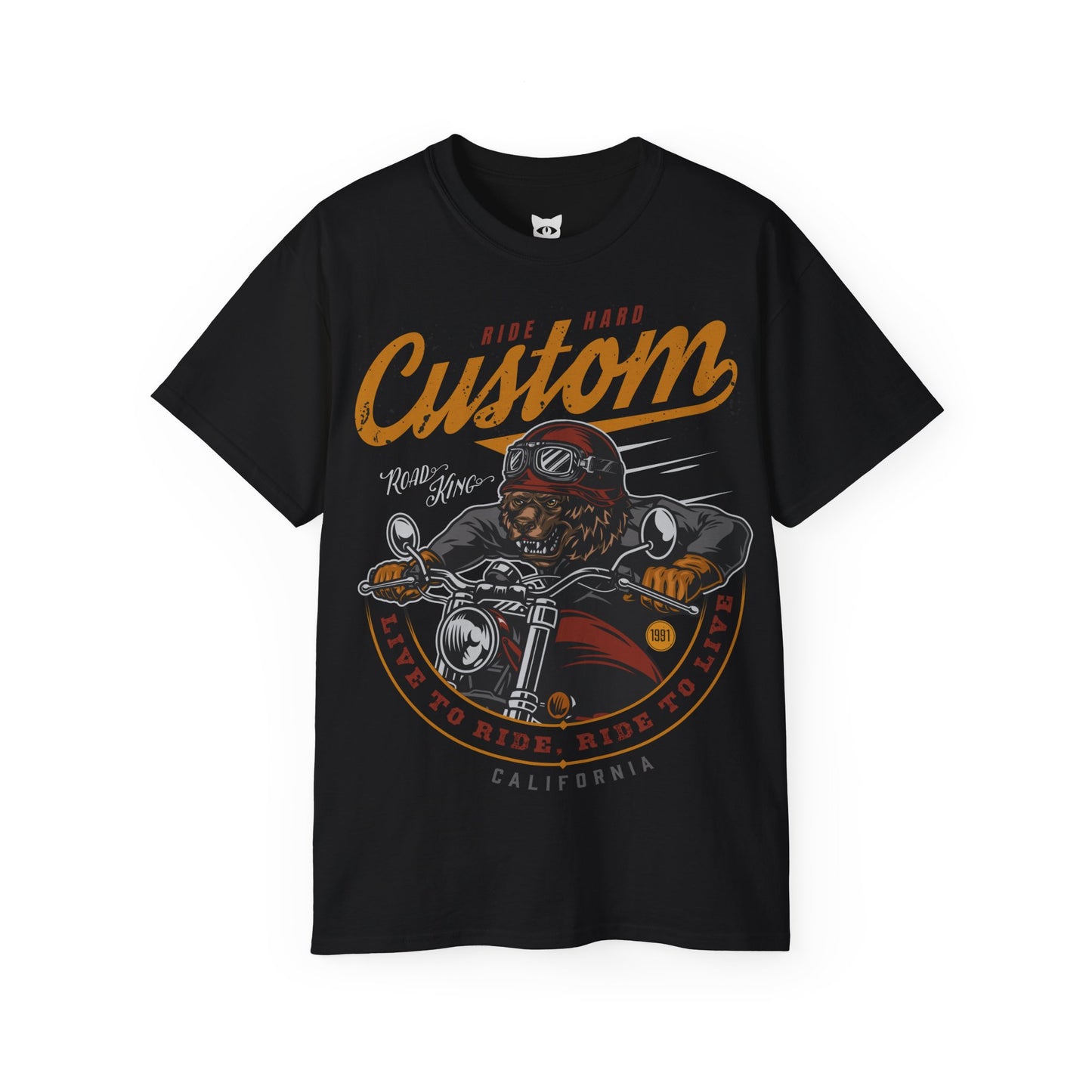 Custom California Motorcycle - T-Shirt | Hochwertig, 100 % Baumwolle, Weich & Bequem mit Rundhalsausschnitt