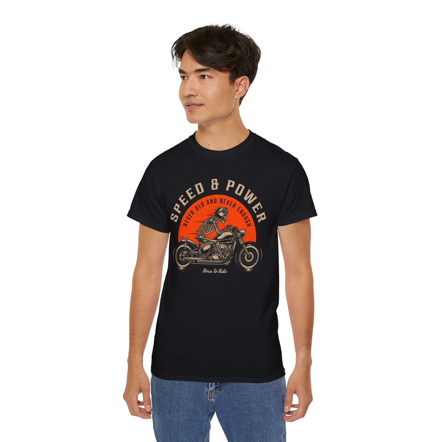 SPEED & POWER - T-Shirt | Hochwertig, 100 % Baumwolle, Weich & Bequem mit Rundhalsausschnitt