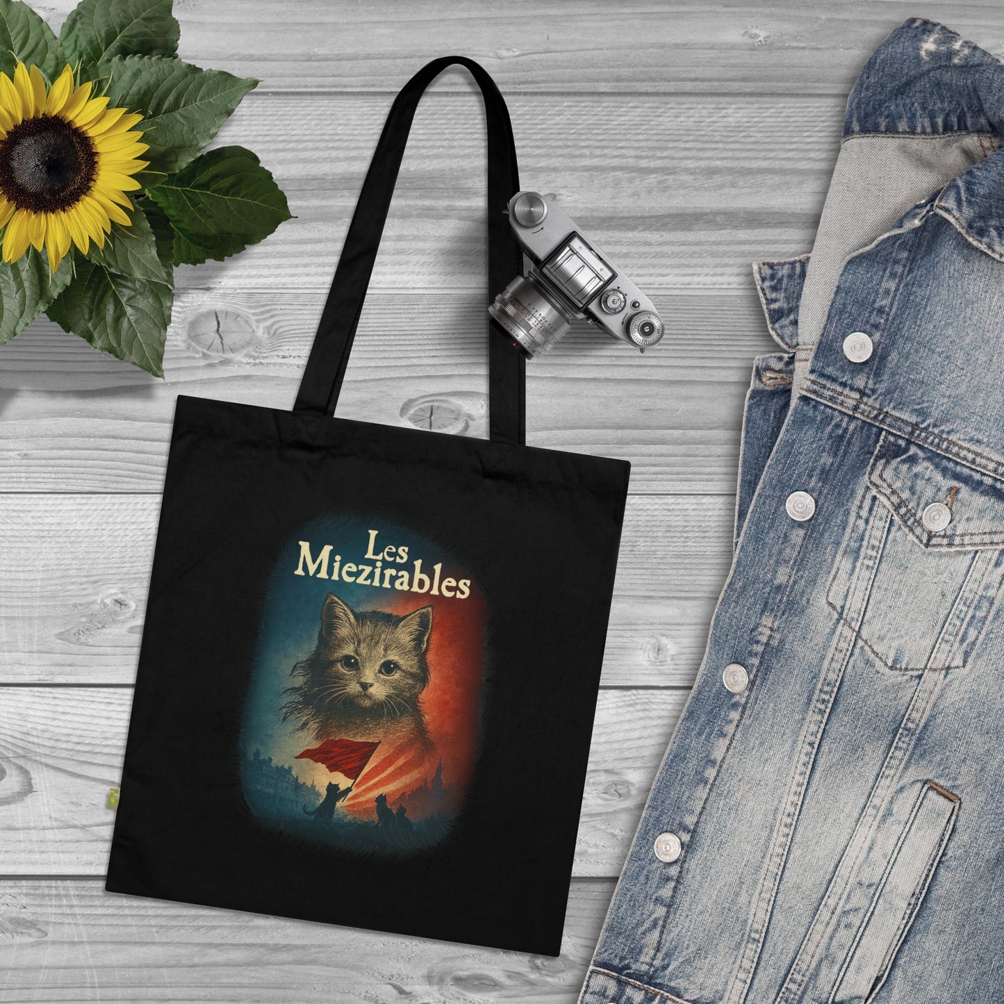 Les Miezirables - Stoffbeutel, Einkaufstasche aus Bio-Baumwolle, umweltfreundliches Geschenk, Stoffbeutel mit Totenkopfmotiv, Tasche im Boho-Stil