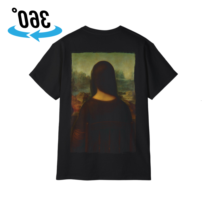 Mona Lisa | 360° Kunst – Meisterwerke in Bewegung | Hochwertig, 100 % Baumwolle, Weich & Bequem mit Rundhalsausschnitt