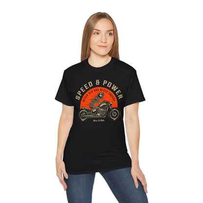 SPEED & POWER - T-Shirt | Hochwertig, 100 % Baumwolle, Weich & Bequem mit Rundhalsausschnitt