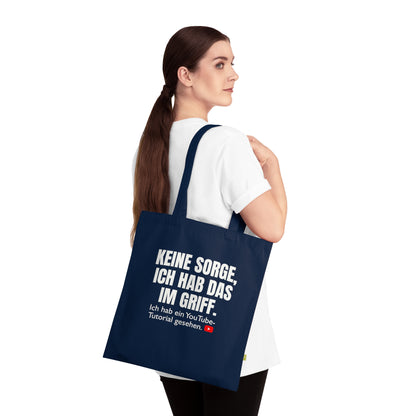 KEINE SORGE ... YouTube Tutorial -  Stoffbeutel, Einkaufstasche aus Bio-Baumwolle, umweltfreundliches Geschenk, Stoffbeutel mit Totenkopfmotiv, Tasche im Boho-Stil