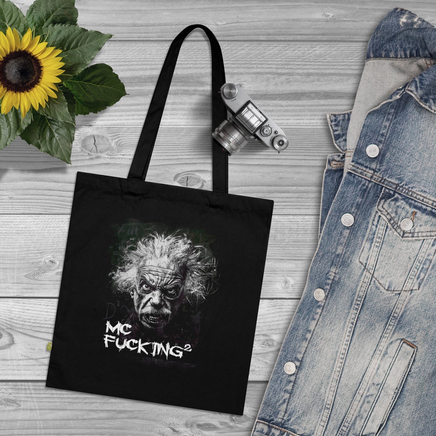 MC F#@!ING² –  Stoffbeutel, Einkaufstasche aus Bio-Baumwolle, umweltfreundliches Geschenk, Stoffbeutel mit Totenkopfmotiv, Tasche im Boho-Stil