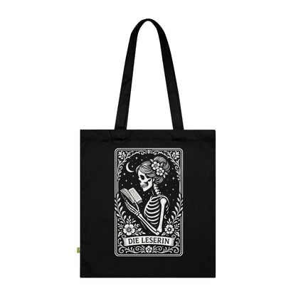 Tarrot der Leserin - Stoffbeutel, Einkaufstasche aus Bio-Baumwolle, umweltfreundliches Geschenk, Stoffbeutel mit Totenkopfmotiv, Tasche im Boho-Stil