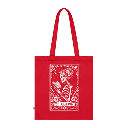 Tarrot der Leserin - Stoffbeutel, Einkaufstasche aus Bio-Baumwolle, umweltfreundliches Geschenk, Stoffbeutel mit Totenkopfmotiv, Tasche im Boho-Stil