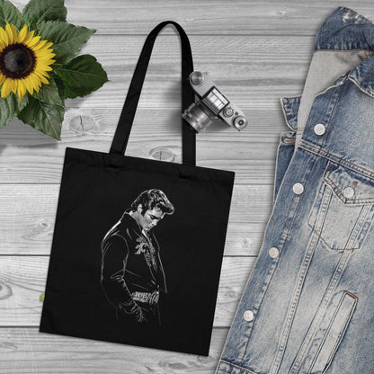 Elvis - Stoffbeutel, Einkaufstasche aus Bio-Baumwolle, umweltfreundliches Geschenk, Stoffbeutel mit Totenkopfmotiv, Tasche im Boho-Stil