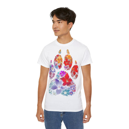 Blumenpfote - T-Shirt | Hochwertig, 100 % Baumwolle, Weich & Bequem mit Rundhalsausschnitt