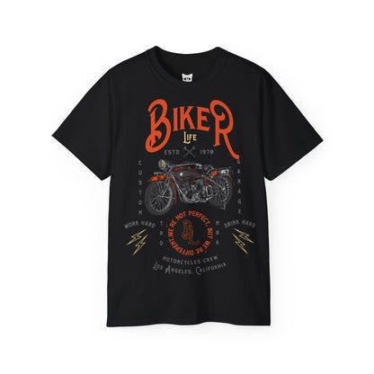 Biker Life California Motorcycle - T-Shirt | Hochwertig, 100 % Baumwolle, Weich & Bequem mit Rundhalsausschnitt