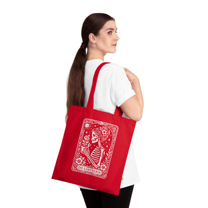Tarrot der Gärterin - Stoffbeutel, Einkaufstasche aus Bio-Baumwolle, umweltfreundliches Geschenk, Stoffbeutel mit Totenkopfmotiv, Tasche im Boho-Stil
