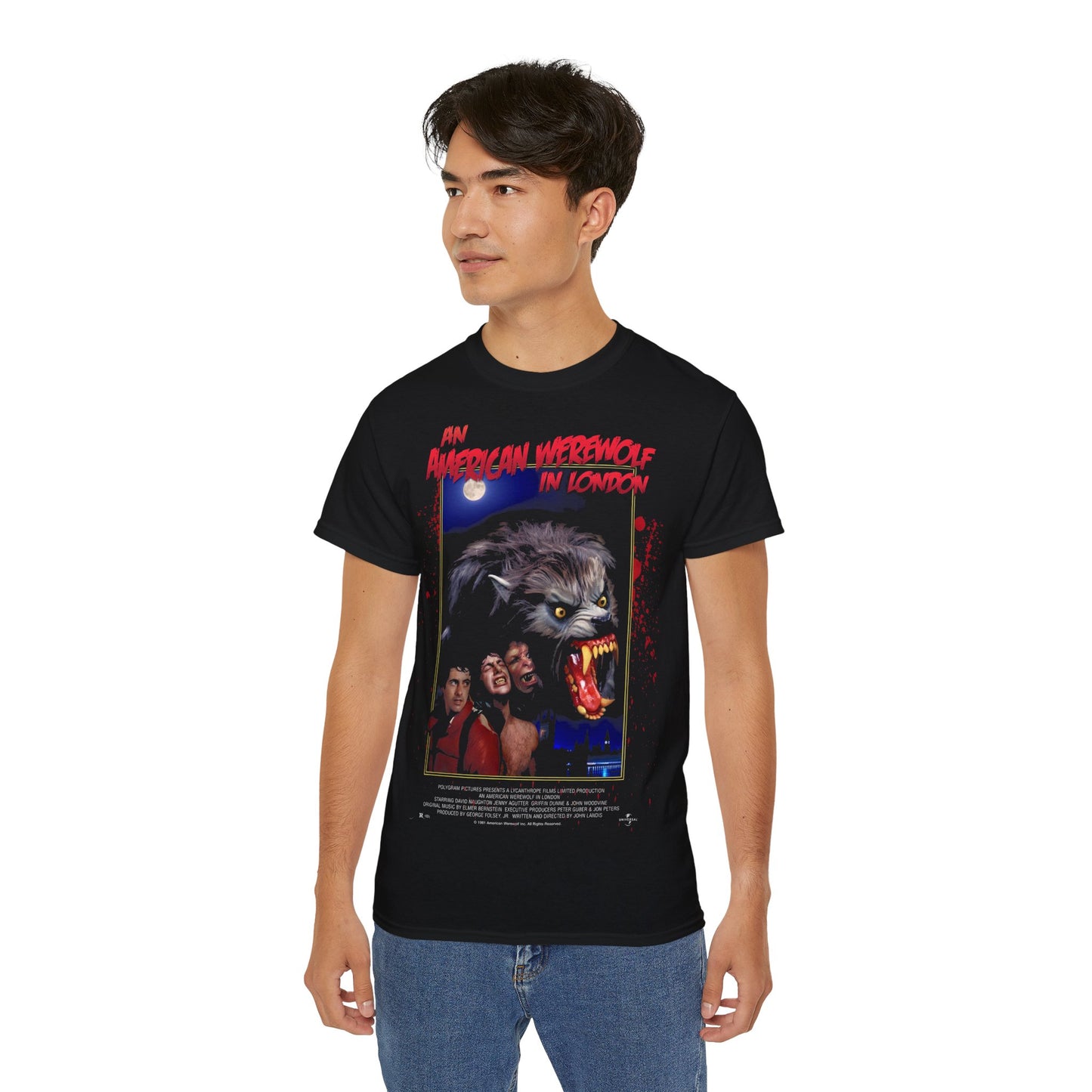 An American Werewolf in London T-Shirt | Hochwertig, 100 % Baumwolle, Weich & Bequem mit Rundhalsausschnitt