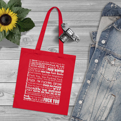 Fuck It All - Stoffbeutel, Einkaufstasche aus Bio-Baumwolle, umweltfreundliches Geschenk, Stoffbeutel mit Totenkopfmotiv, Tasche im Boho-Stil