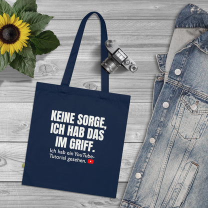 KEINE SORGE ... YouTube Tutorial -  Stoffbeutel, Einkaufstasche aus Bio-Baumwolle, umweltfreundliches Geschenk, Stoffbeutel mit Totenkopfmotiv, Tasche im Boho-Stil