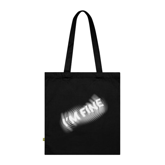 I'M FINE - Stoffbeutel, Einkaufstasche aus Bio-Baumwolle, umweltfreundliches Geschenk, Stoffbeutel mit Totenkopfmotiv, Tasche im Boho-Stil