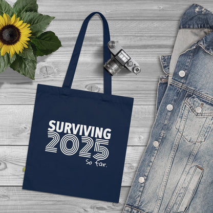 SURVIVING 2025 -  Stoffbeutel, Einkaufstasche aus Bio-Baumwolle, umweltfreundliches Geschenk, Stoffbeutel mit Totenkopfmotiv, Tasche im Boho-Stil