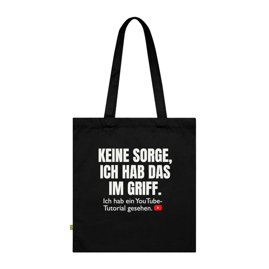 KEINE SORGE ... YouTube Tutorial -  Stoffbeutel, Einkaufstasche aus Bio-Baumwolle, umweltfreundliches Geschenk, Stoffbeutel mit Totenkopfmotiv, Tasche im Boho-Stil