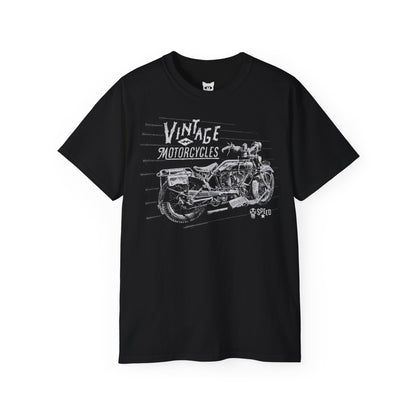 Vintage Motorcycle - T-Shirt | Hochwertig, 100 % Baumwolle, Weich & Bequem mit Rundhalsausschnitt