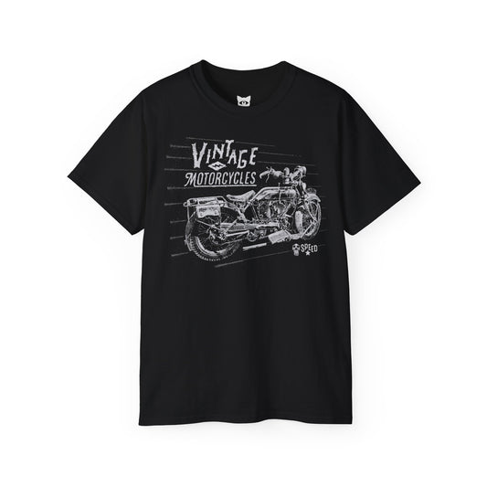 Vintage Motorcycle - T-Shirt | Hochwertig, 100 % Baumwolle, Weich & Bequem mit Rundhalsausschnitt
