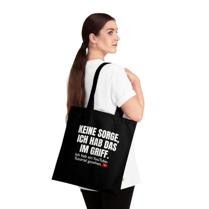 KEINE SORGE ... YouTube Tutorial -  Stoffbeutel, Einkaufstasche aus Bio-Baumwolle, umweltfreundliches Geschenk, Stoffbeutel mit Totenkopfmotiv, Tasche im Boho-Stil