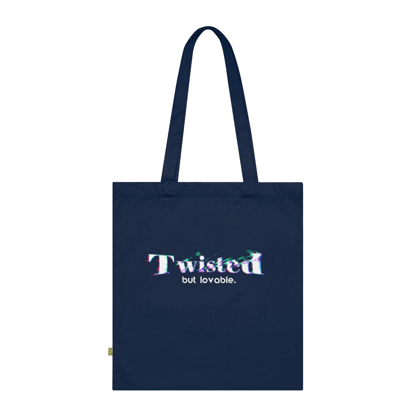 Twisted but lovable - Stoffbeutel, Einkaufstasche aus Bio-Baumwolle, umweltfreundliches Geschenk, Stoffbeutel mit Totenkopfmotiv, Tasche im Boho-Stil