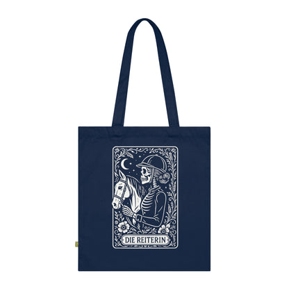 Tarrot der Reiterin - Stoffbeutel, Einkaufstasche aus Bio-Baumwolle, umweltfreundliches Geschenk, Stoffbeutel mit Totenkopfmotiv, Tasche im Boho-Stil