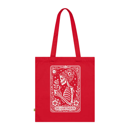 Tarrot der Gärterin - Stoffbeutel, Einkaufstasche aus Bio-Baumwolle, umweltfreundliches Geschenk, Stoffbeutel mit Totenkopfmotiv, Tasche im Boho-Stil
